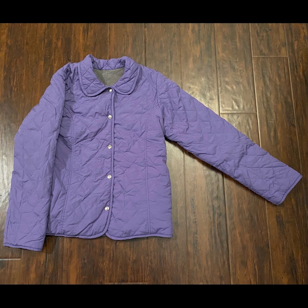 Girls lands end brand quilted insulated barn coat style fall winter jacket